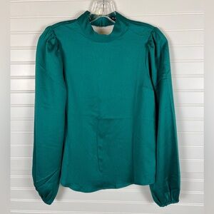 Express Elegant Teal Long Sleeve Women's Christmas Top